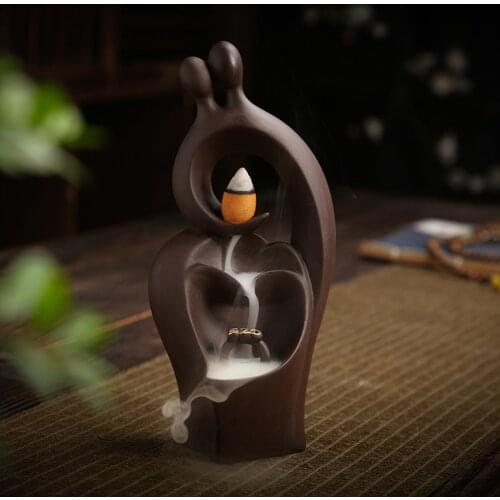 1*Backflow Incense Burner 7.9*6.9*17.8cm Stay Together Backflow Incense Burner Creative Home Decor Incense Holder