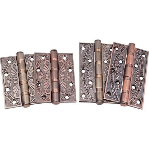 2PC 4/5 inch Vintage Cabinet Door Butt Hinges Zine-alloy Decorative Hinge Jewelry Box Case Connector Fittings Furniture Hardware
