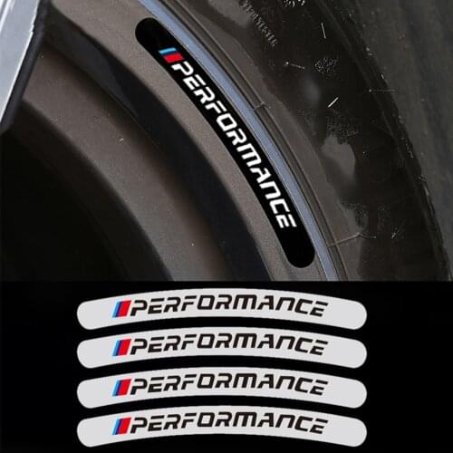 4pcs performance car wheel sticker For BMW E38 E39 E46 E53 E60 E61 E64 E70 E71 E85 E87 E90 E83 F10 F30 F20 F35 M3 M5 M6 X1 X3 X5