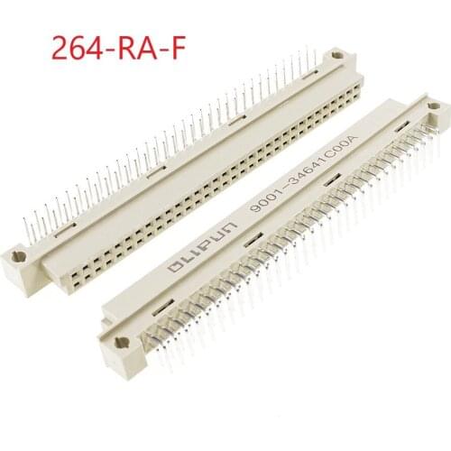 50 pcs DIN 41612 Dual Row 64 Positions Receptacle Female Sockets Right Angle Through Hole PCB Solder 2x32 Pin