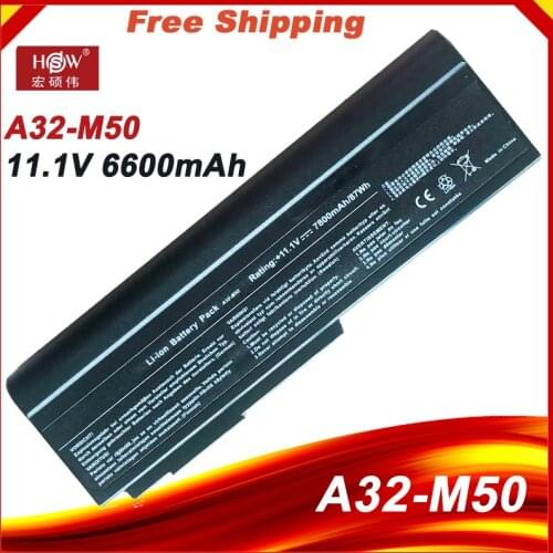 7800mAH Laptop Battery for Asus N53 A32 M50 M50s N53S N53SV A32-M50 A32-N61 A32-X64 A33-M50