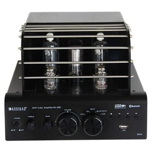 AOSIBAO AV388 Bluetooth Vacuum Tube Amplifier 35w + 35w, USB MP3 Play BASS Audio output 2 Tube amplifier