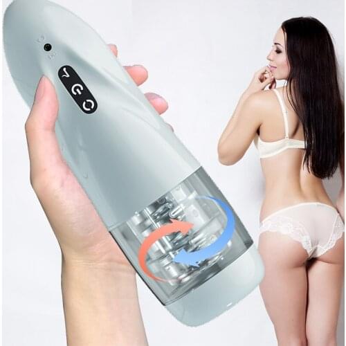 Automatic Telescopic Rotation Male Masturbator Intelligent Voice Real Vagina Adult Masturbator Electric Climax Sex Toys For Men