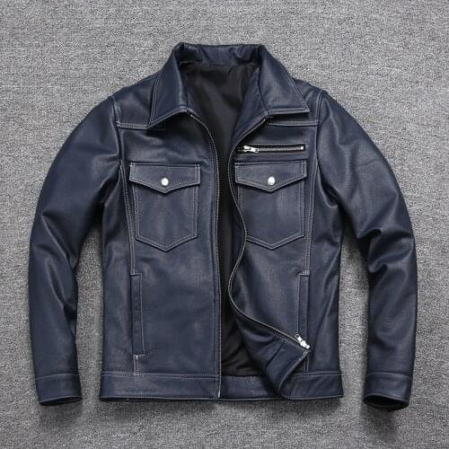 Free shipping.Plus size 2021 new style leather coat.young cheap cowhide jacket.slim short spring leather clothes.quality