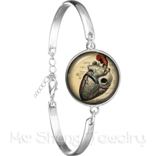 Human Anatomy Brain Chain Bracelet Glass Cabochon Weird Cool Science Doctor Classic Bangle Creative Gifts