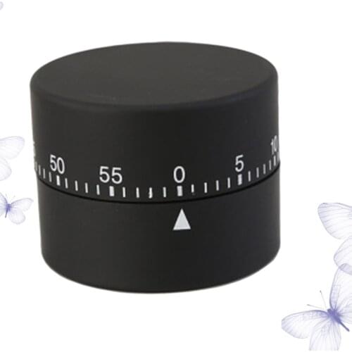 Cylindrical Shape Mechanical Rotate Timer Cooking Countdown Timer Manual Timekeeper Kitchen Reminder Hairdressing Supplies (Blac