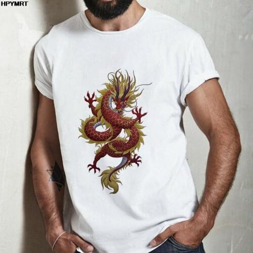 Men T shirt Graphic Chinese dragon Print Fashion Summer Aesthetic Short Sleeve Tshirt Clothes Tops Tee Short sleeve T-Shirt Male