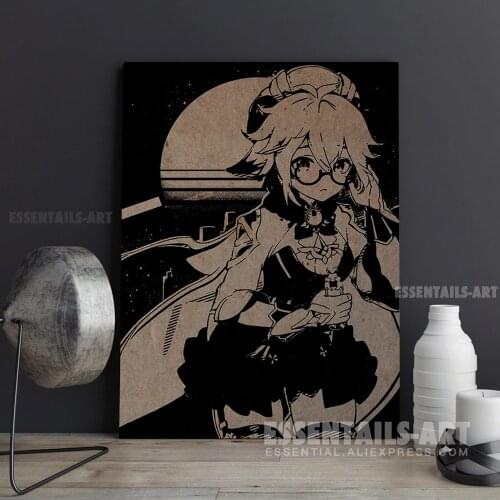 Sucrose Genshin Impact Vintage Canvas Wall Art Painting Decor Bedroom Study studio print Living kid Room Home Decoration Prints