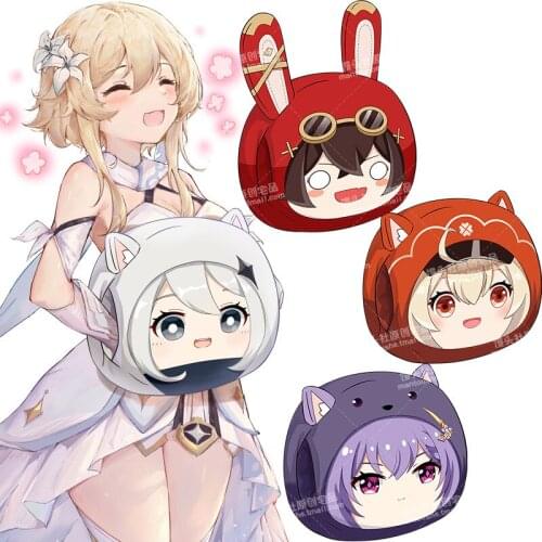 Game Genshin Impact Project Paimon Klee Plush Pillow Cosplay Prop Warm Gloves Cute Toy Gift Hallowen Party