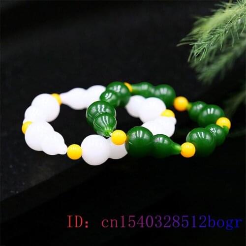 Jade Gourd Bracelet Jadeite Gemstone Jewellery Bangle Gifts Beads Natural Green Fashion Charm Amulet