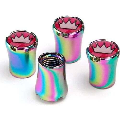 4pcs/Lot Crown Car Tire Valve Caps For Mitsubishi Lancer Outlander Eclipse Wheel Tires Air Dust Waterproof Screw Airtight Cap