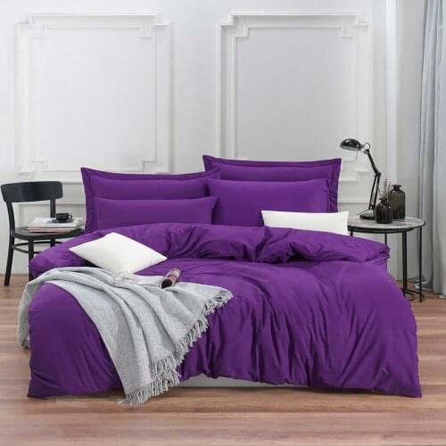 100% Natural Cotton Solid Color Double Duvet Cover Set FreshColor 4-Piece Modern And Stylish Design European American Style