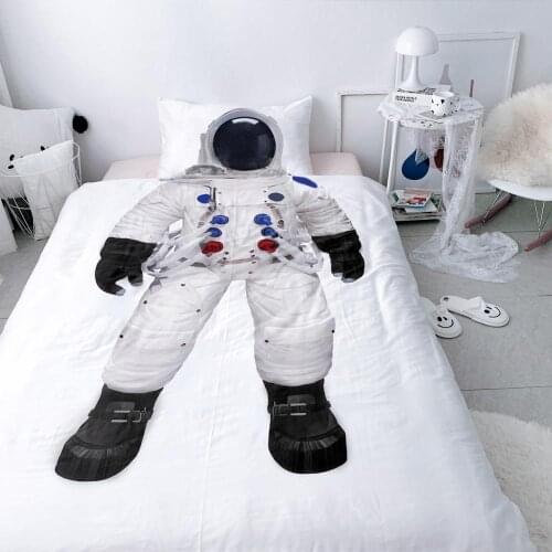 2pcs playful duvet cover children bed linen single kids gift bedding set Quilt Cover Pillowcase Captain astronaut police chief