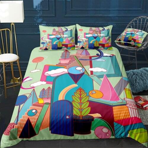 Geometric Bedding Set For Bedroom Soft Bedspreads For Double Bed Home Duvet Cover Quality Quilt Cover+Pillowcasex2