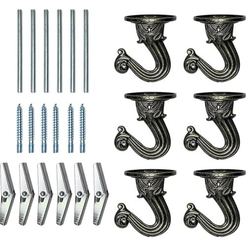 6 Sets Screw Bolt Hardware Fixed Home For Hanging Plant Ceiling Hook Heavy Duty Metal Easy Install Spring Toggle Wing Sturdy