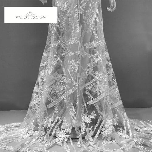 Bridal Lace Fabric 130cm Width Dress Lace Fabric Bridal Lace Fabric Sequins Lace Fabric Sell By 1 Yard