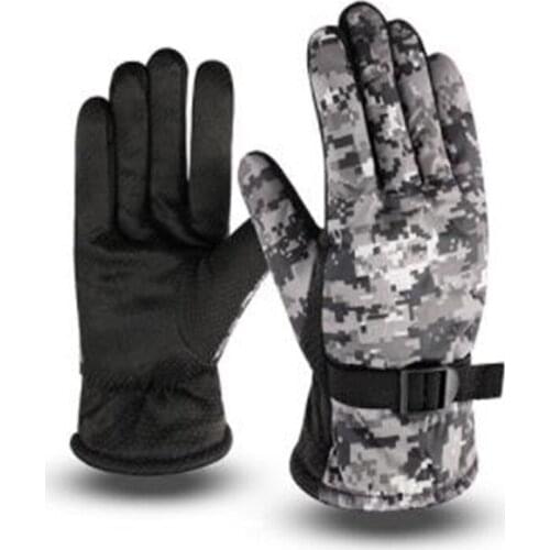 Men in winter to keep warm gloves antiskid motorcycle riding bike with velvet camouflage large cotton ski gloves ST-608