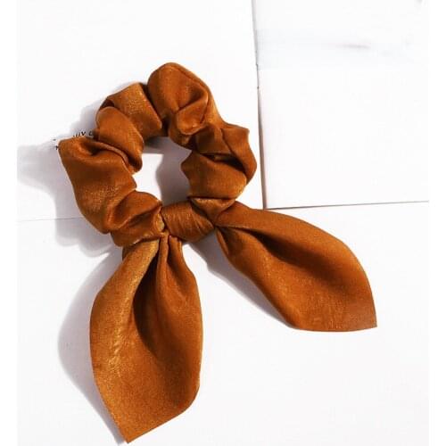 New Chiffon Bowknot Elastic Hair Bands Fashion Women Girls Solid Color Scrunchies Headband Ponytail Holder Accessorie
