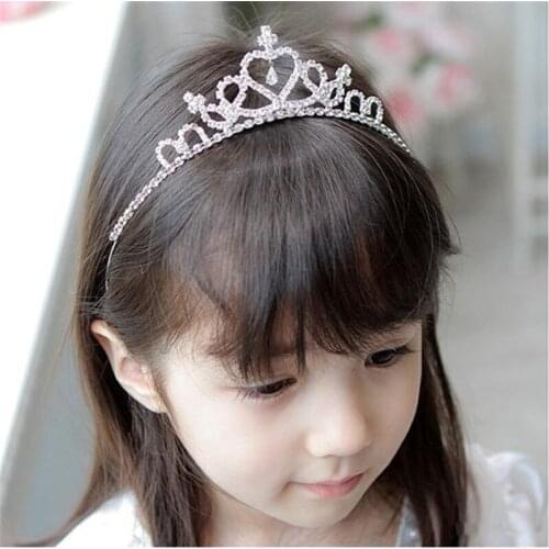 Novelty Kids Princess Star Headband Bezel Crystal Hairband Festival Hair Girls Crown Rhinestone Headdress Shiny Hair Accessories