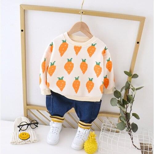 Autumn Winter Baby Boy Clothes Clothes Thick Suit 2pcs Baby Clothes Fashion Printing Casual Sports Baby Clothes For Boys