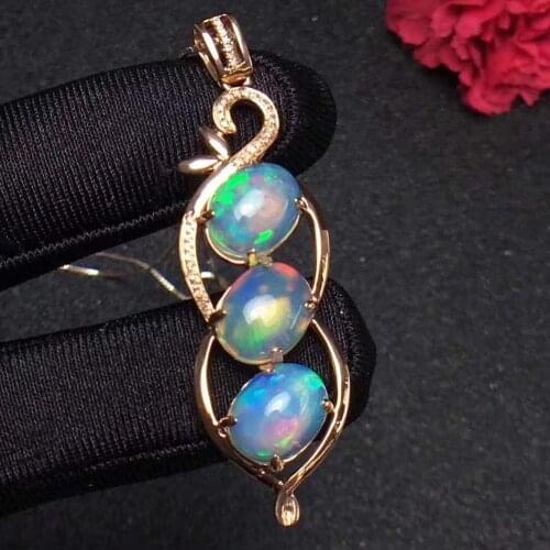 Natural And Real Opal necklace with pendant Free shipping 925 sterling silver Natural original opal