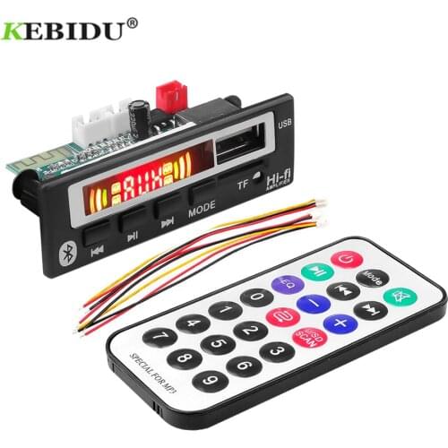 KEBIDU TF Radio MP3 Decoder Board 5V 12V Audio Module for Car Remote Music Speaker USB Power Supply Automobile Car Mp3 Player