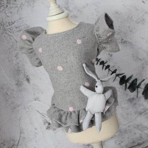 Pet Dog Dress Handmade Puppy Woolen Fabric Clothes Cute Flying Sleeve Adorn Doll For Small Dogs Chihuahua Poodle Skirt Outerwear