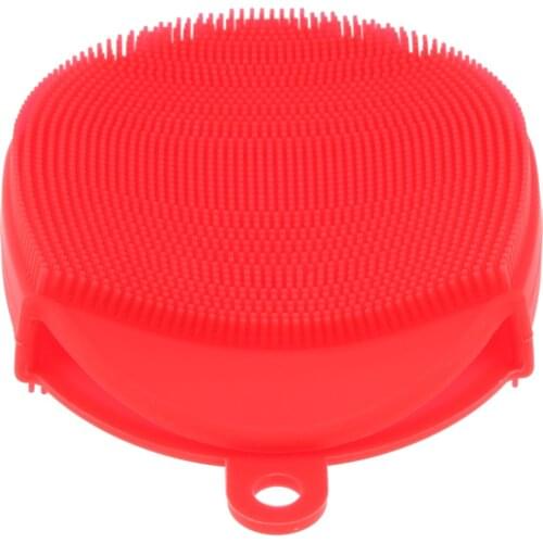 Silicone Massage Bath Glove Brush Shower Exfoliating Body Massage Scrubber Red / Orange / Pink / Blue
