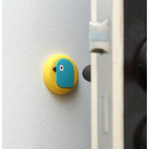 Free punch cartoon door suction silicone bumper door stopper bathroom handle bumper