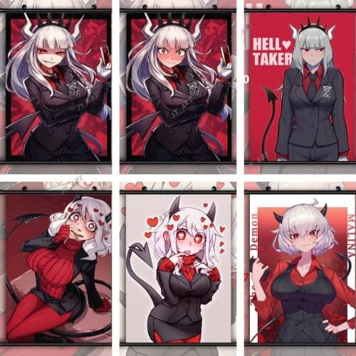 Scandinavian Helltaker Cerberus Modeus Malina Canvas Painting Wall Art Poster Anime Nordic Print Modern Picture Kids Home Decor