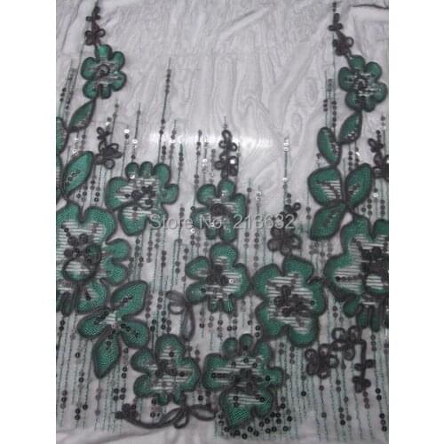 Three in one luxury POd45-92 textile embroidery (rope embroidery and sequin embroidery and embroidery) organza cloth tulle