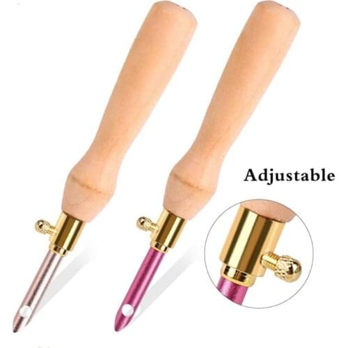 Knitting Embroidery Pen Wooden Handle Weaving Felting Craft Punch Needle Threader DIY Tool Sewing Accessories