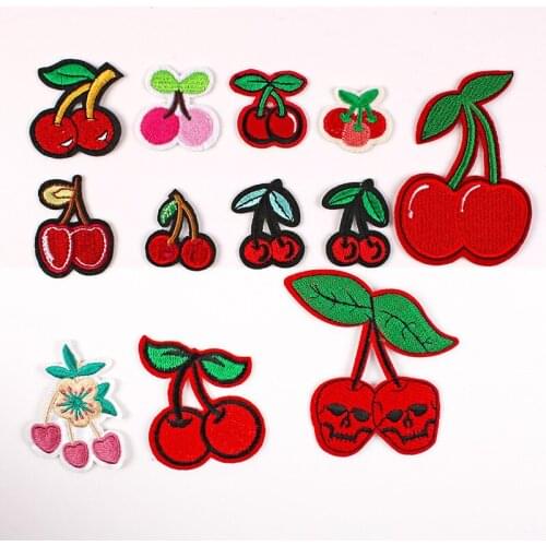 Fruit Cherry Embroidery Cloth Stickers Clothing Accessories Badge Patch Stickers