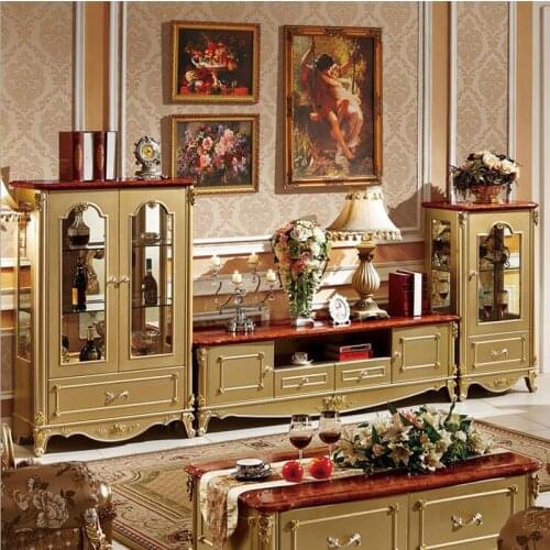 High quality bed Fashion European French Carved TV stands p10065
