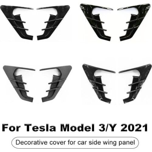 For Tesla Model 3 /Y 2021 Side Wing Camera Protection Cover Car Side Wing Panel Dust Cover Decoration Modification Accessories