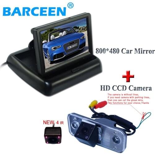 Factory selling car parking camera with car display monitor wie +4.3" screen +ir lights for Hyundai new Santafe Santa Fe Azera