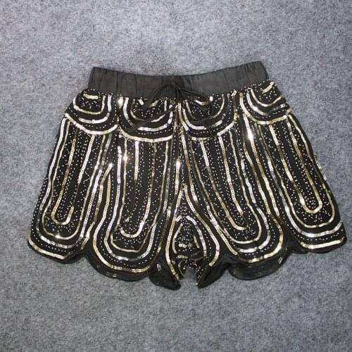 Women dancing club shirts sexy woman festival shorts femme sequin shorts pants