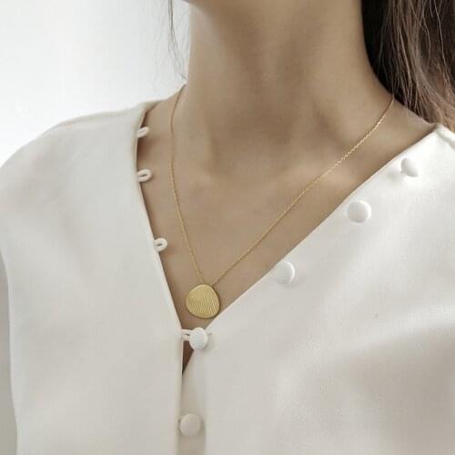 925 Sterling Silver Base Golden Scallop Seashell Shape Necklace With Shell Beach Boho Jewelry Gift Idea For Female Women Girls