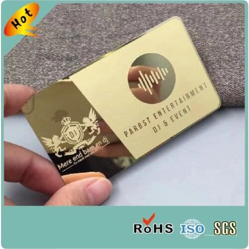 Gold mirror metal business cards custom mirror stainless steel cards