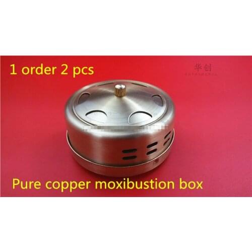 100% Pure copper moxibustion box moxa cone portable moxa roll box Pure Copper Moxibustion Box body Warm Moxibustion Device