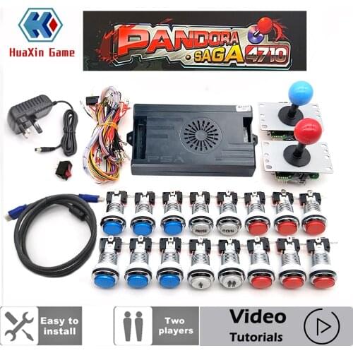 2 Player 3188 in 1 Pandora Saga Box Kit Copy SANWA Joystick,Chrome LED Push Button DIY Arcade Machine Home Cabinet with Tutorial