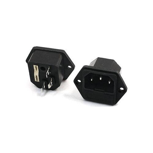 2pcs Fuse Holer C14 Inlet Power Supply Male Plug Socket AC 250V 10A