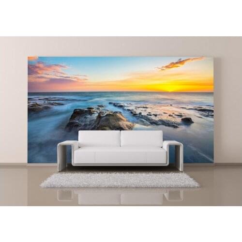 3d wallpaper custom photo non-woven mural picture The seaside sunset scenery decoration painting bedroom wallpaper for walls 3d