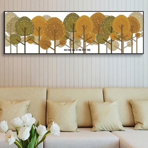 Abstract Landscape Forest Tree Posters and Prints Wall Art Canvas Painting Mordern Oil Painting Pictures for Living Room Décor