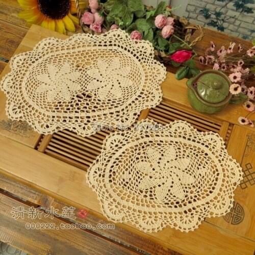 Fee shipping 2014 new design 5 pic/lot cotton crochet tablemat cover cup pad for home decor cotton doily small flowers towel