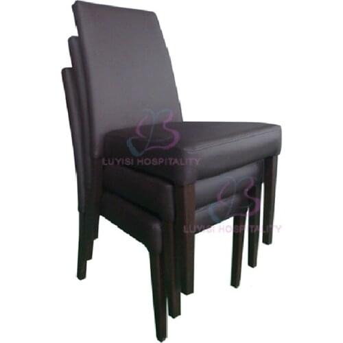 Hot sale stacking pu upholstered Aluminum dining chair LUYISI970