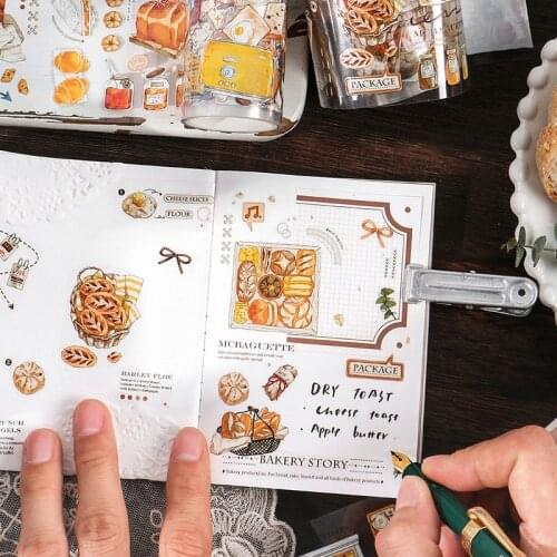 Crystal Ink PET Tape Happy Bakery Series Journal Washi Decorada Stickers Vintage Decoration Scrapbooking Masking Washi Tape