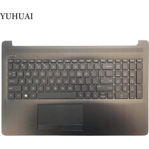 US Laptop keyboard for HP 15-DA 15-DB 15T-DA 15T-DB TPN-C135 TPN-C136 with Palmrest Upper Cover