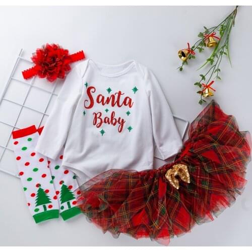 3PCS/3PCS Clothing Newborn Baby Clothes Christmas Girl Set Baby Clothes Girl Outfit My First For Newborns Girl