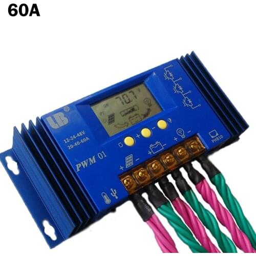 2016 NEW 60A 12V 24V 48V Auto PWM Solar Battery Panel Charge Controller Regulator with Communication Port RS232